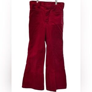 Vintage J.C. Penney Cranberry Red Corduroy Bell/Flare Boy Size 16 60s 70s Pants